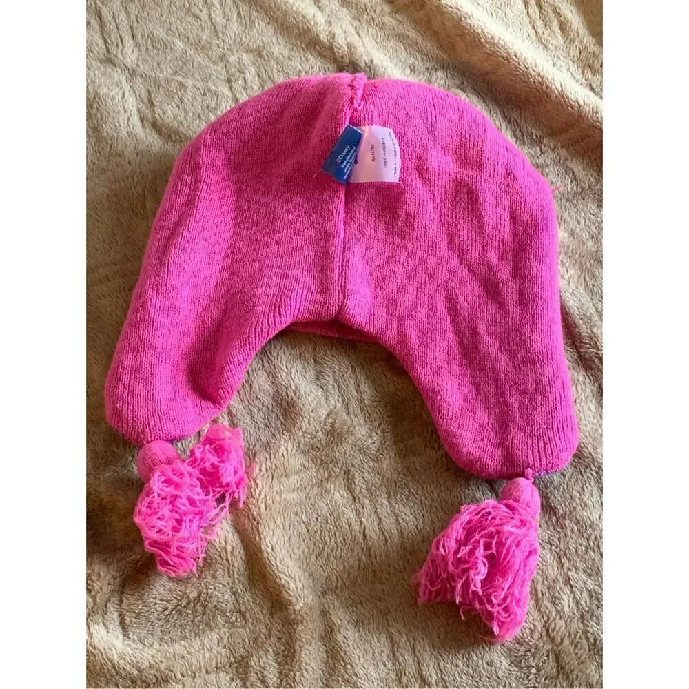 Disney Frozen Knit Pom Beanie Kids Pink Princess Winter Hat Elsa and Anna Nordic